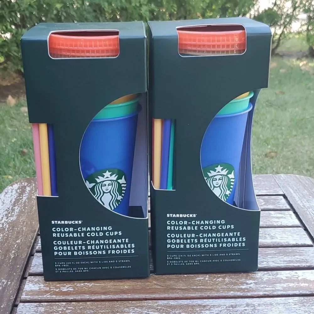 Starbucks Color Changing Cold Cups NWT Set of 2
